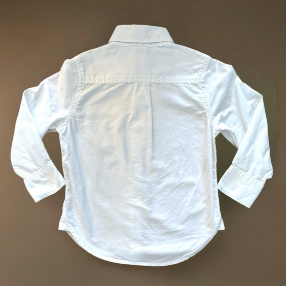 Baby Gap Preppy Oxford Boys White Button Down Shirt Bear Toddler Sz 4 Years - Picture 4 of 9